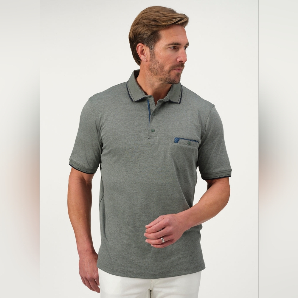 NWT Men's Textured Polo Shirt (Forest) - Garnet